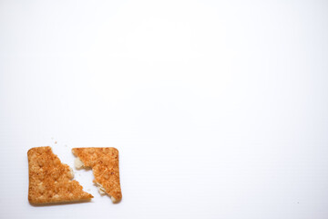 Sugar coated biscuits, sugarless healthy malkist cracker biscuits isolated on white background