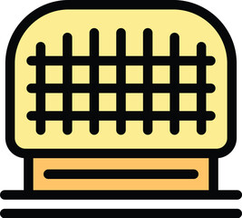 This icon depicts a waffle iron, ready to make a delicious breakfast treat