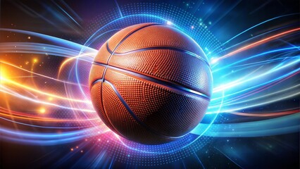 Obraz premium lowing basketball with swirling dynamic energy