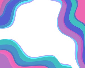Abstract colorful wavy frame border copy space layout wallpaper background