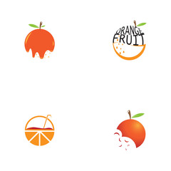 orange fruit logo  icon  vector  illustration