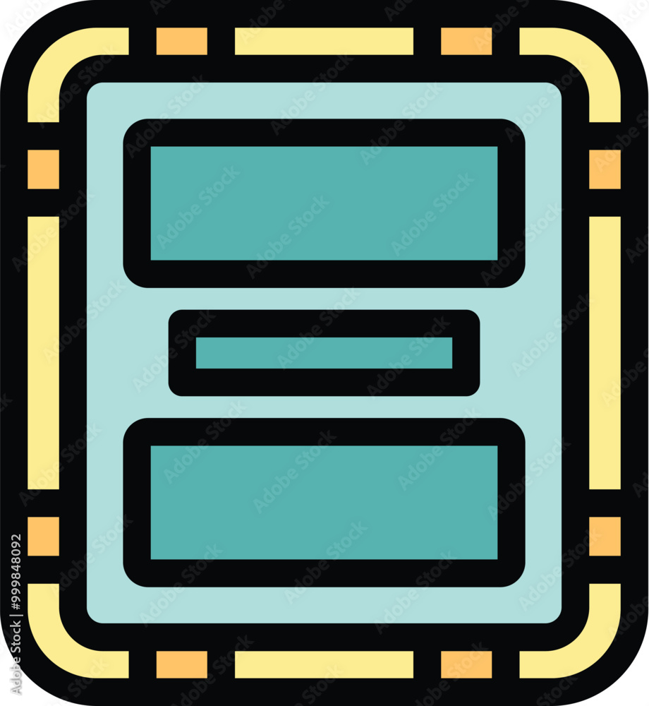 Poster computer chip processor performing operations icon vector outline style