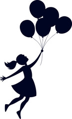 girl holding balloons