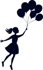 girl holding balloons