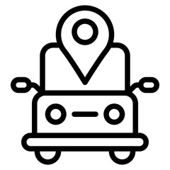 truck location outline icon and illustration