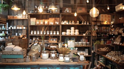 Naklejka premium Real life of small business retail display