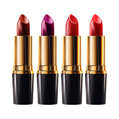 Obraz premium set of lipsticks isolated on transparent background remove png, clipping path