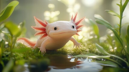 Enchanted Axolotl in Nature