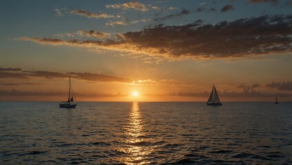 sailboat at sunset
