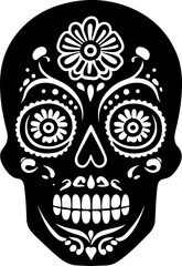 Fototapeta premium Decorative Sugar Skull with Floral Patterns