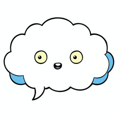 Speech Bubbles in Cloud Textbox Vector, Cloud-Shaped Speech Bubbles Vector Art.

