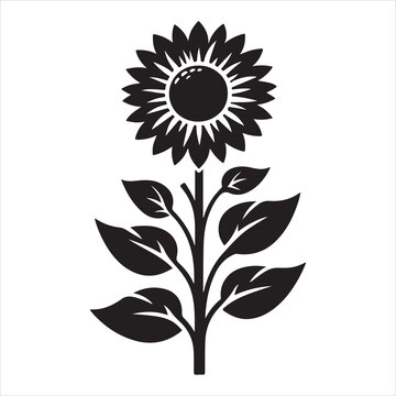 recommend clip art: sunflower black Silhouette vector