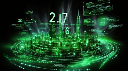 Vibrant green background featuring bold, eye catching numbers for a dynamic visual appeal