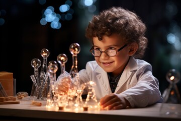 Student engages in home based scientific experiments utilizing everyday materials and tools