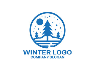 Winter logo design icon symbol vector illustration.