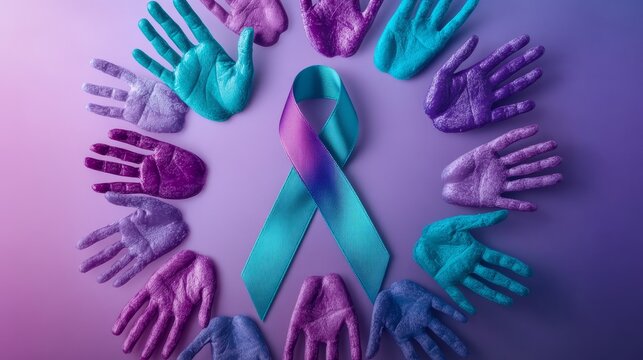 Colorful Hands and Ribbon