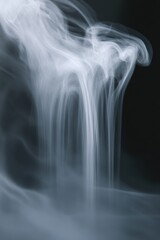 Serene Dark Smoke Flow in Minimalist Background