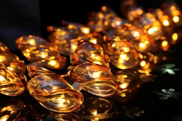 Obraz premium Minimalist spiral garland of glowing bulbs a simple and elegant lighting decoration