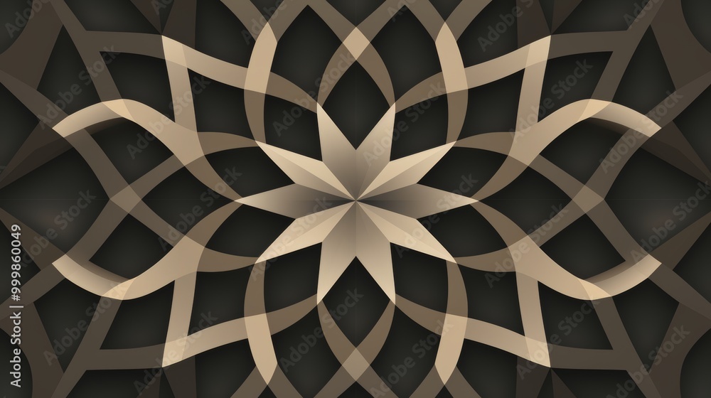 Aufkleber elegant traditional arabesque background featuring subtle patterns on a neutral canvas for text