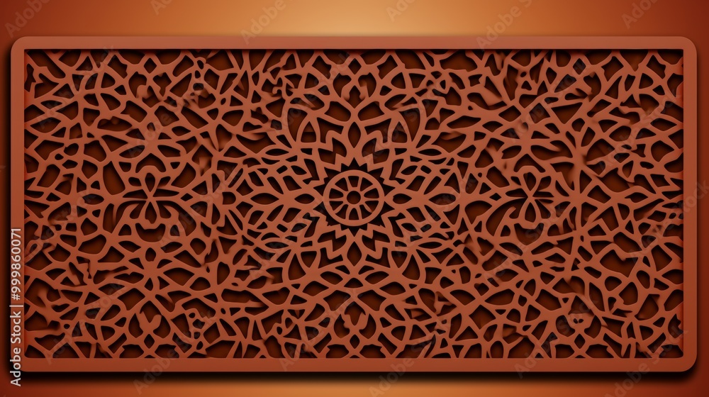 Poster elegant traditional arabesque background design with subtle patterns on a neutral canvas