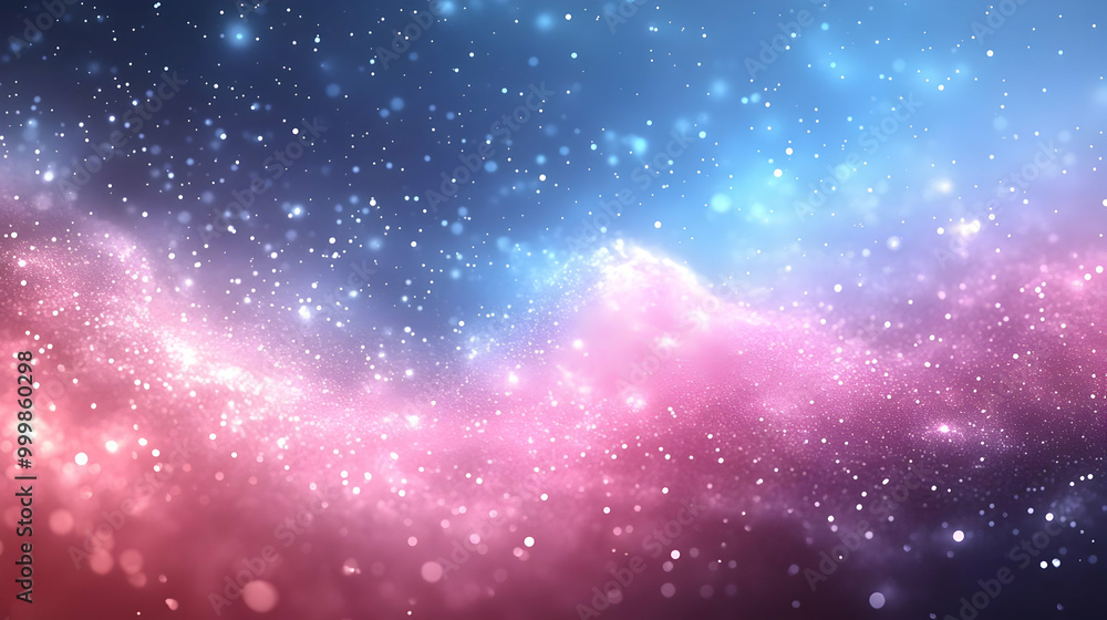 Wall mural Sparkling Glitter Background with Blue and Pink Gradient