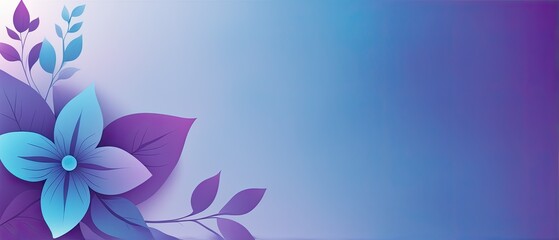 Obraz premium Floral Banner with Blue and Purple Gradient Background