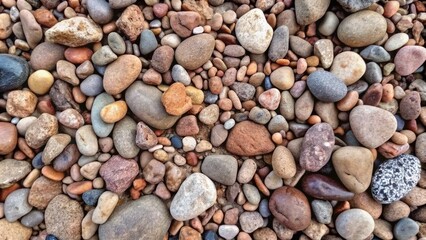 Naklejka premium A collection of smooth pebbles in various earthy tones.