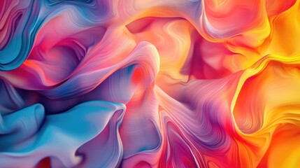 Obraz premium Abstract Swirling Pattern of Blue, Pink, and Yellow Hues