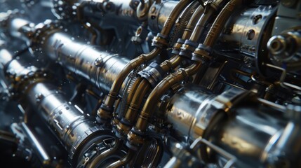 Detailed View of a Futuristic Machine