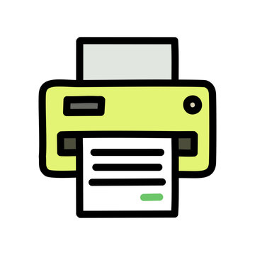 yellow printer printing document clip art preview