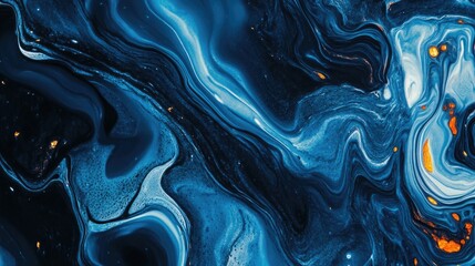 Fototapeta premium Abstract Swirling Blue and Orange Liquid Art