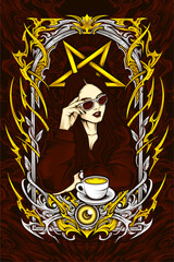 sexy charming girl illustration