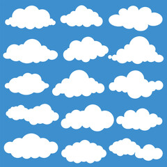 Clean and Simple White Clouds, Minimalist White Cloud Illustrations.
