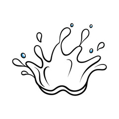 Sky Blue Water Splash Vector Illustration.