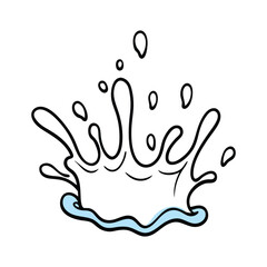 Obraz premium Sky Blue Water Splash Vector Illustration.