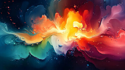 Fototapeta premium Abstract Art with Vibrant Colors and Fluid Shapes