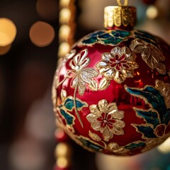 Fototapeta premium A close-up view of a beautifully crafted New Year ornament