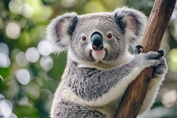 Obraz premium Photogenic Koala looking at the camera ,generative ai