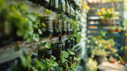 Vertical Garden with Recycled Bottles