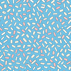 Obraz premium Playful Risograph Seamless Pattern with Distorted Lines and Irregular Dots. Perfect for: Fashion brand launches, modern product promotions, contemporary events