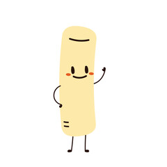 Cute Tteokbokki noodle cartoon. Korean street food. simple vector logo sausage. Tteokbokki is korean food.