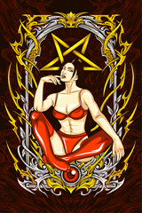 sexy charming girl illustration