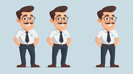 Fototapeta premium cartoon character poses