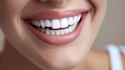 Obraz premium Girl smiling with perfect smile and white teeth