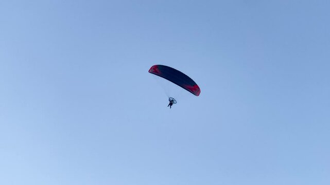 Paraglider in the sky. Adventure vacation