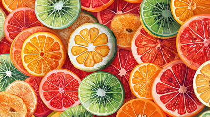 Vector fruits background