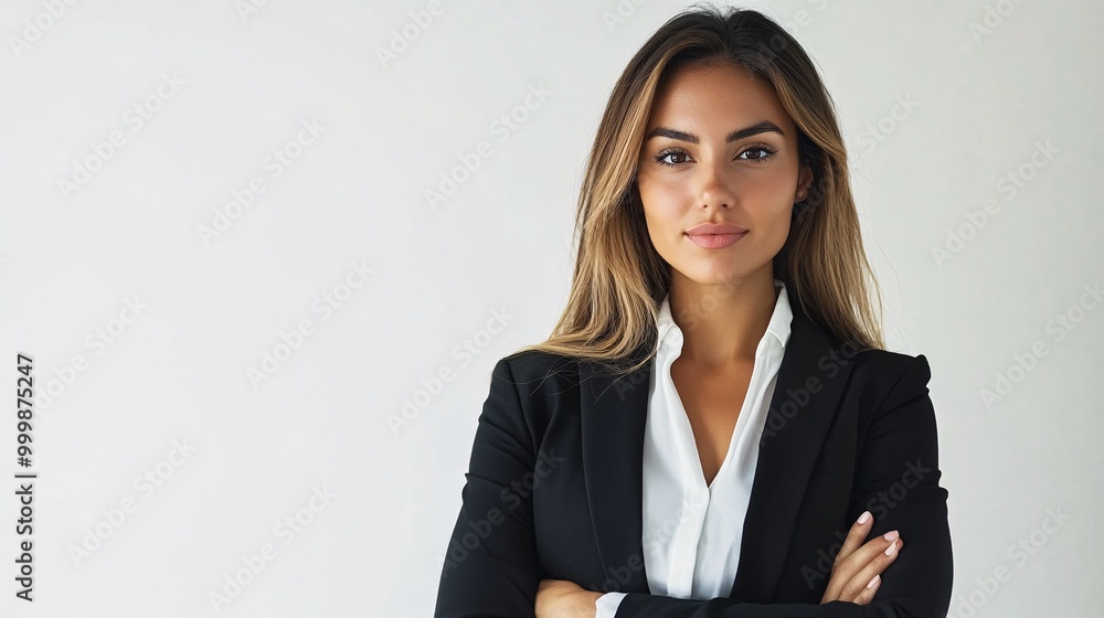 Poster a female entrepreneur in business casual giving a confident thumbs up gesture looking directly at th