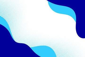 Blue abstract fluid solid style wavy bg design in white background with curve lines