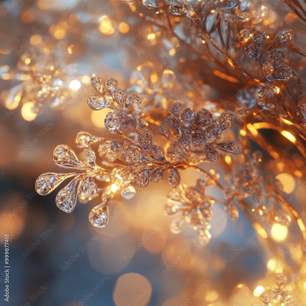 Poster featuring intricate details and a shiny finish, against a soft bokeh background