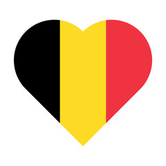 Heart-shaped icon in the colors of the flag of Belgium. 